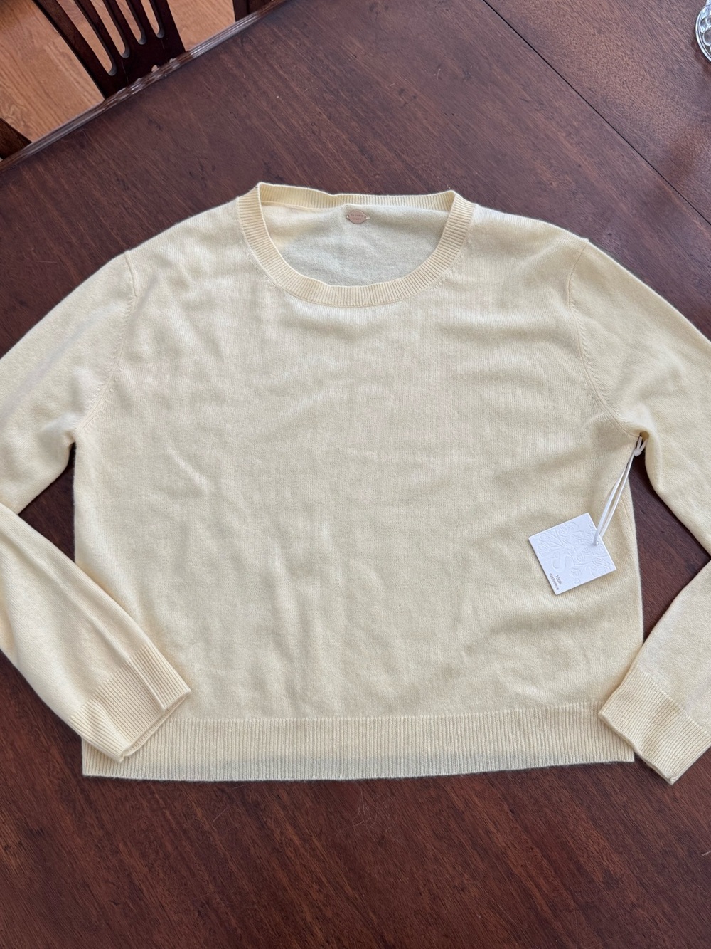 Altar’d State Butter Yellow 100% Cashmere Sweater